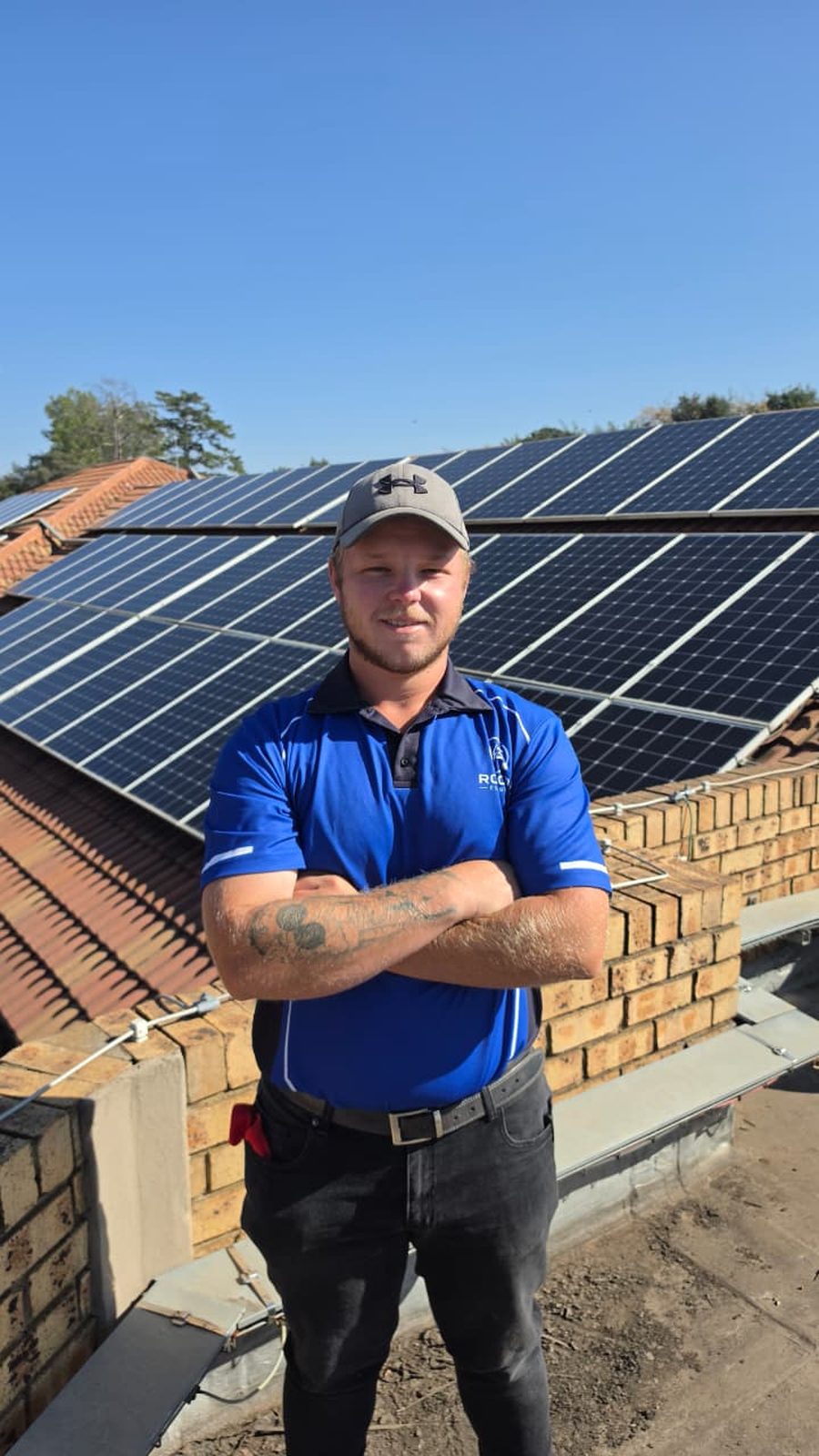 Enrico, Clean team at RobCon Electrical, on a solar installation