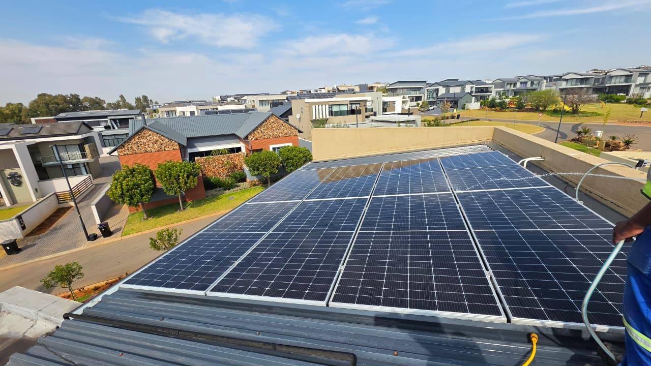 Solar panel cleaning project — Residential estate array