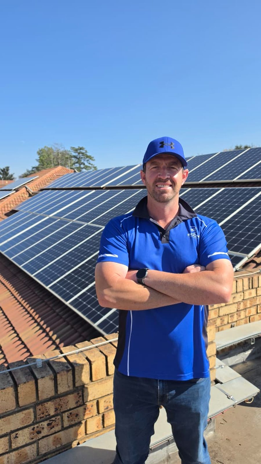 Andre Roberts, Owner at RobCon Electrical, on a solar installation
